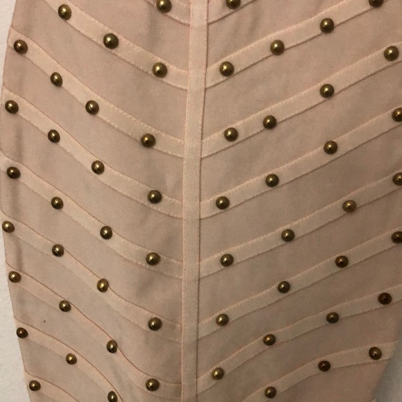 Bandage Nude Studded Bodycon Dress size small - Picture 7 of 7